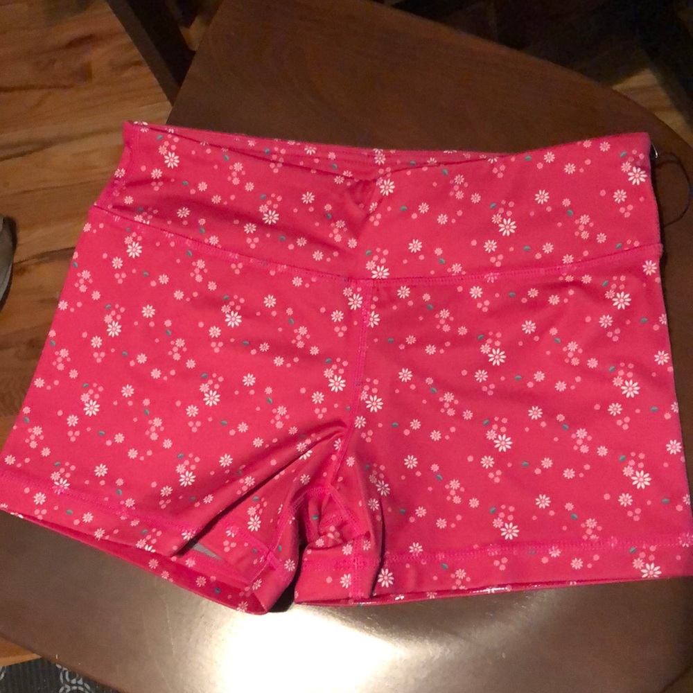 IAB MFG 3 inch no ride shorts hot pink with flower print